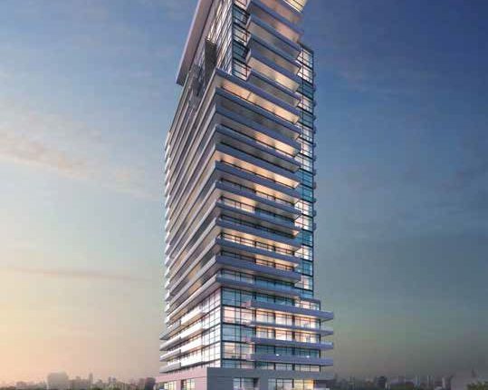 Exterior at AYC Condos at Dusk