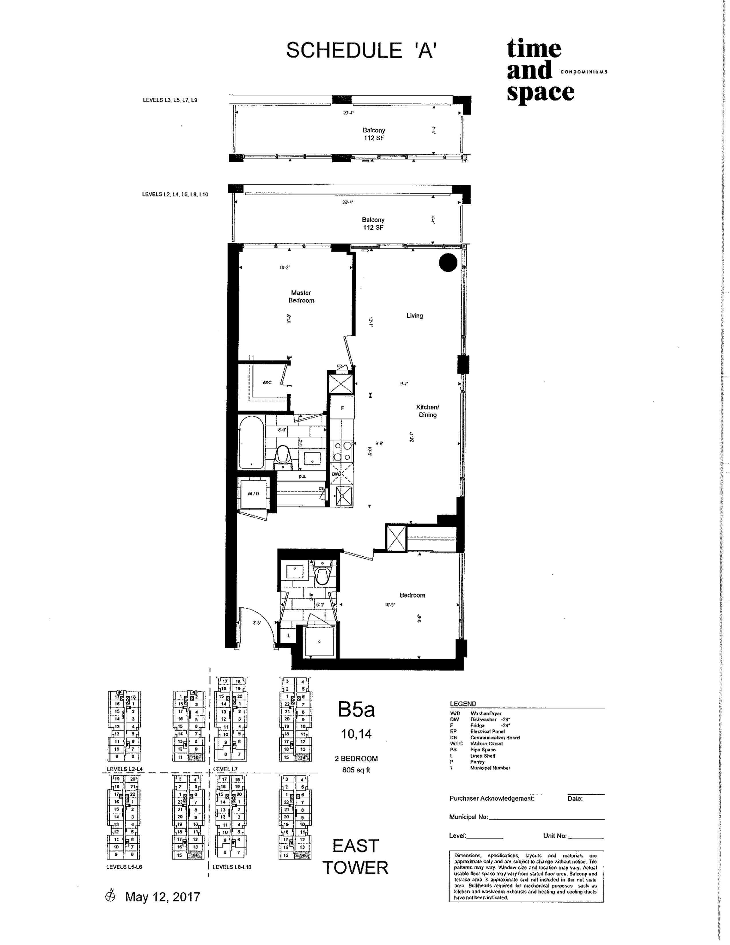 Time and Space Condos South Tower BD14M 650 sq.ft. 2.5 bedrooms