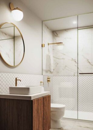 Distrikt Trailside Condos Bathroom