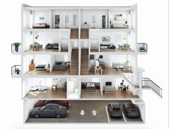 4Hundred East Mall Stacked Town Homes Sectional View