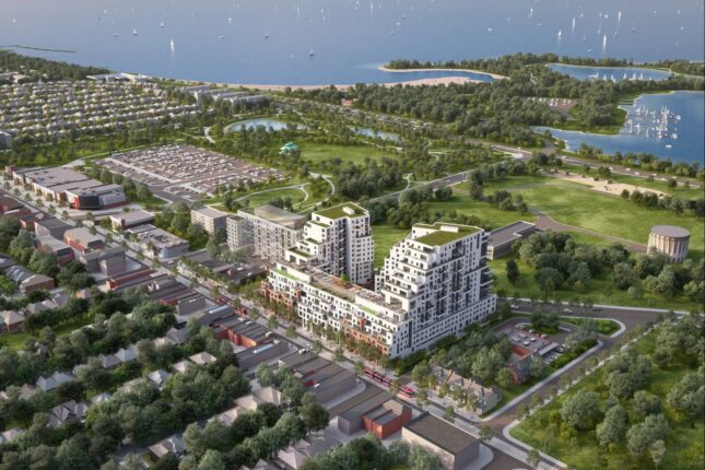 QA Condos Aerial Rendering