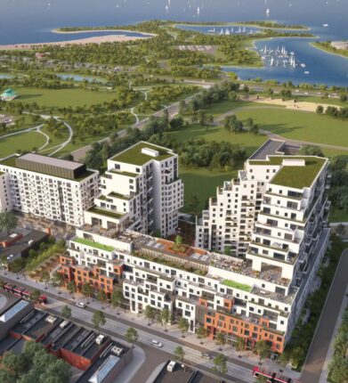 QA Condos Aerial Rendering