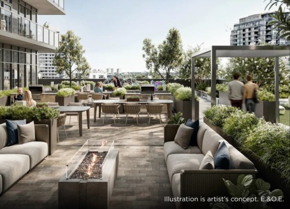 XO2 Condos Outdoor Terrace with BBQ and Dining