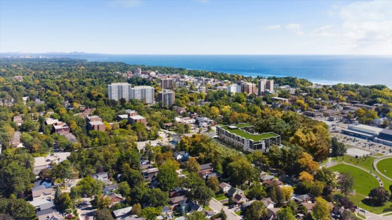 The Deane Condos Aerial Rendering