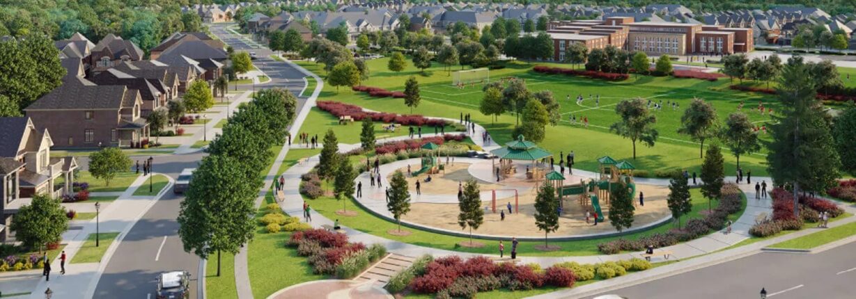 New Seaton - Townhomes by Tower Hill Aerial Rendering